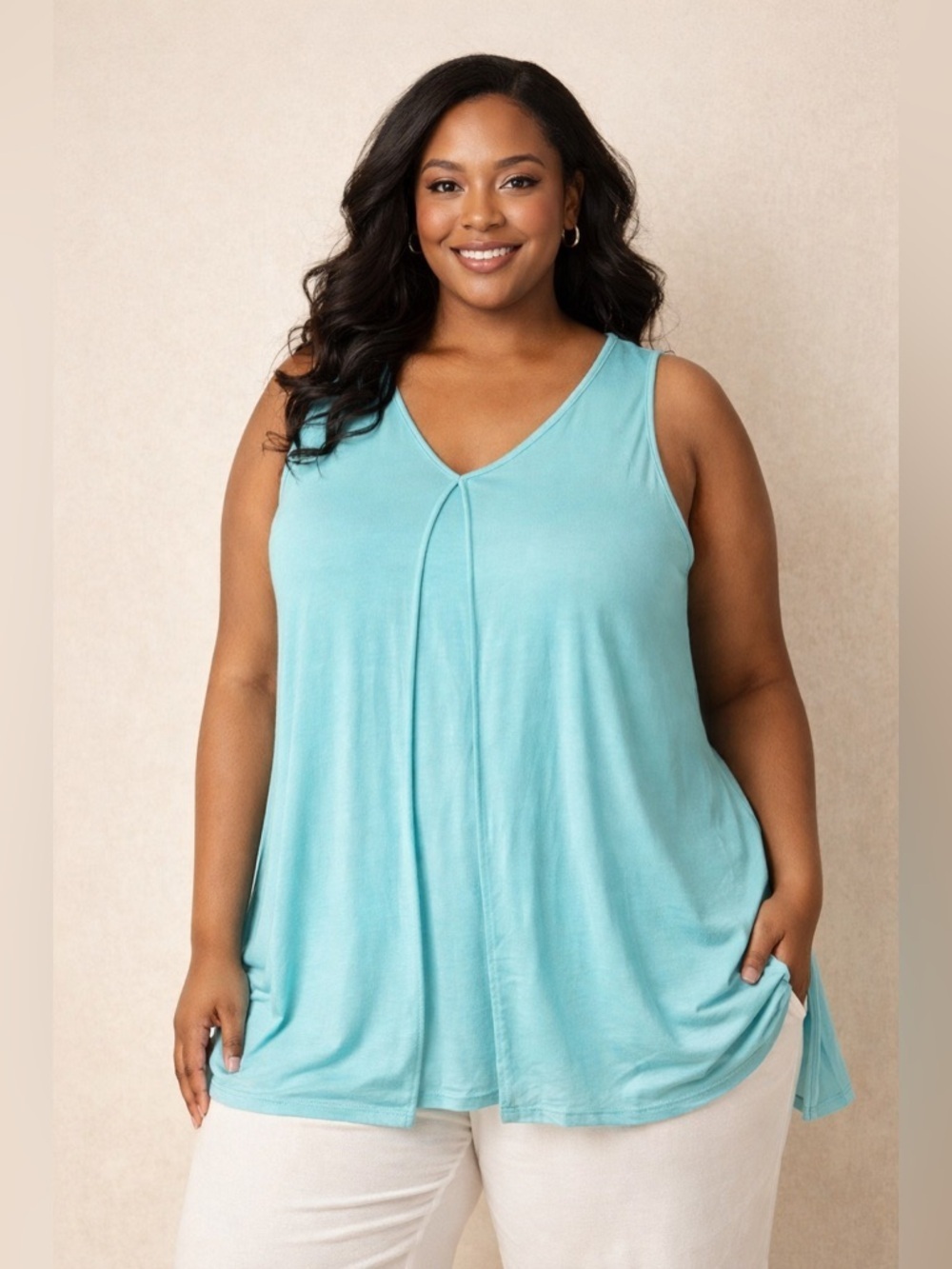 Jessica London Blue Turquoise Swing Vest Top